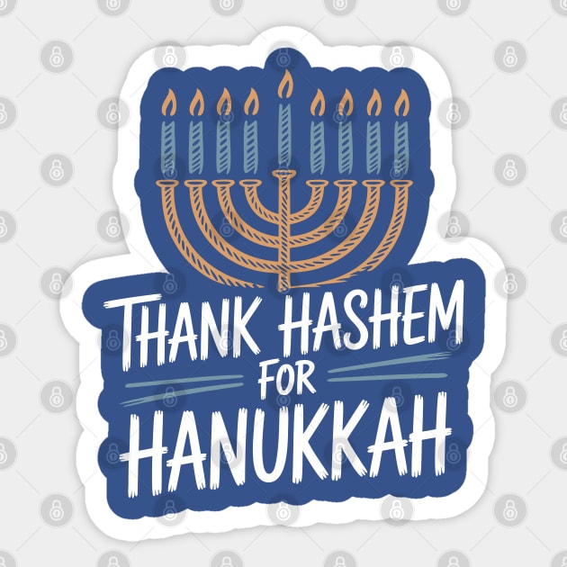 Thank HaShem for Hanukkah – Menorah Illustration Sticker by Thank HaShem